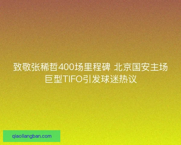 致敬张稀哲400场里程碑 北京国安主场巨型TIFO引发球迷热议