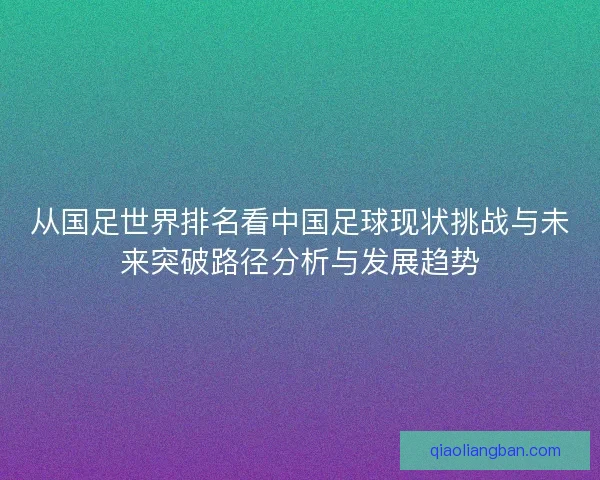 从国足世界排名看中国足球现状挑战与未来突破路径分析与发展趋势